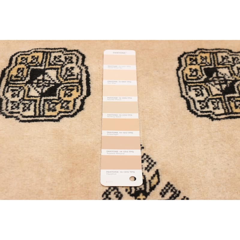 Finest Peshawar Bokhara Beige Rug 10'1" x 13'2" - 10'1 x 13'2