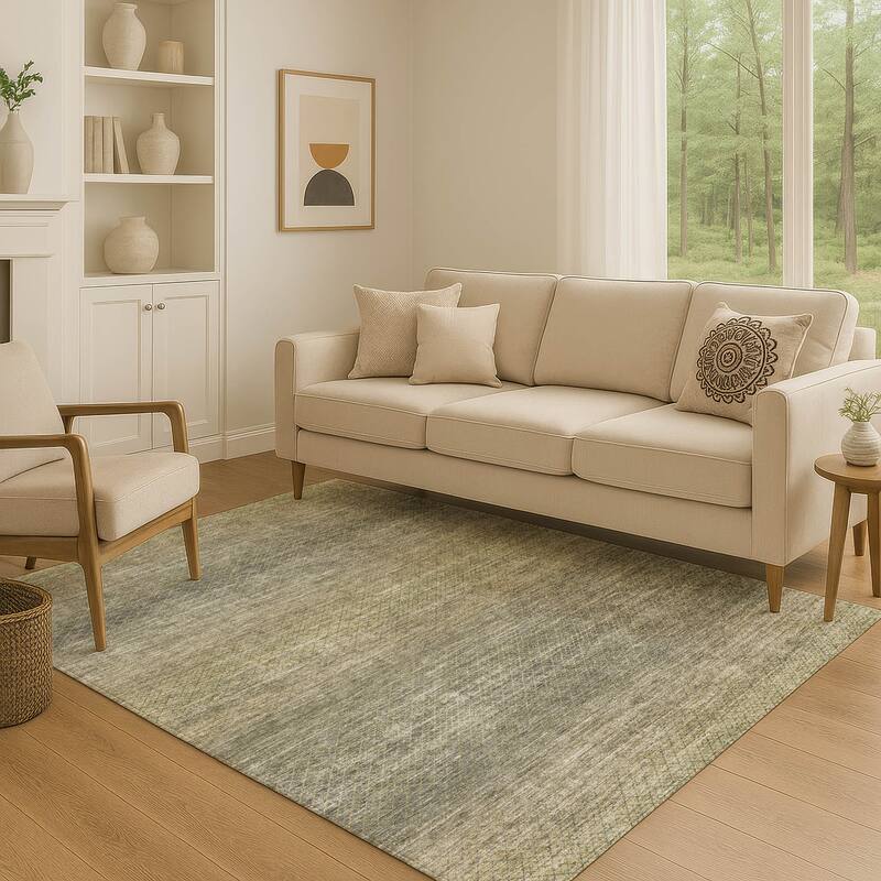 Premium Washable Super Soft Ombre Stripes Mayfield Rug - Fern - 8' x 10'