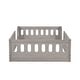 preview thumbnail 9 of 7, Wood Twin Size Platform Kids Bed Frame with Guardrail, Semi-Enclosed Fence Design, No Box Spring Needed, Easy Assembly, Natural