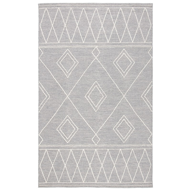 SAFAVIEH Handmade Kilim Senem Cotton Rug - 6' Square - Grey/Ivory