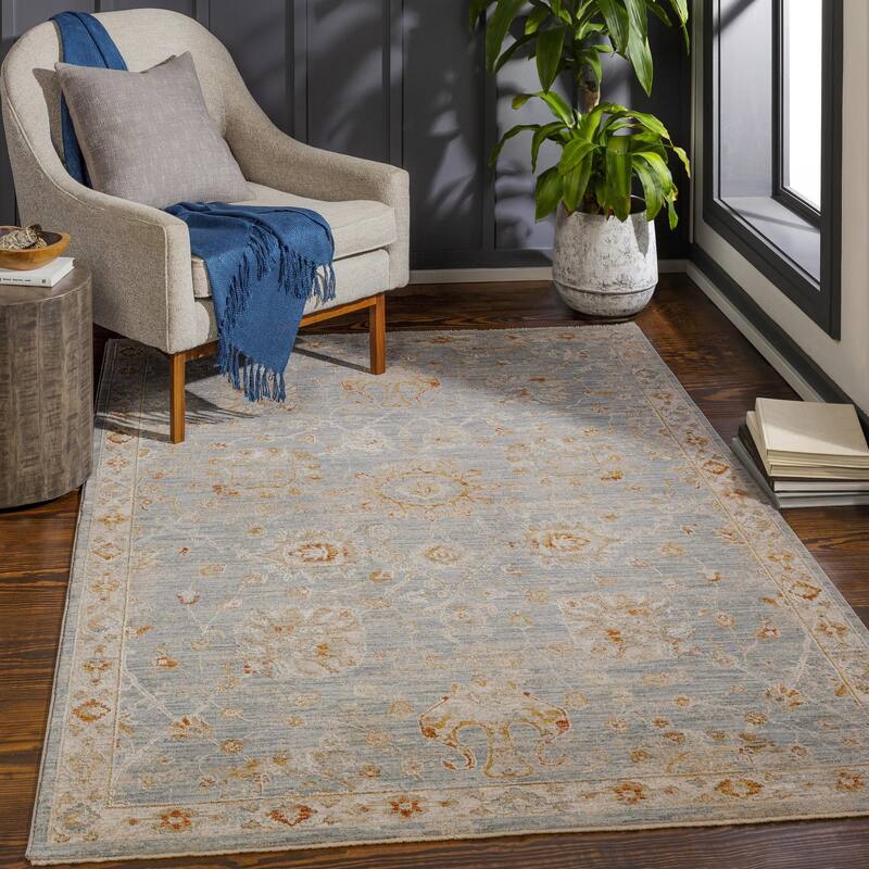 Livabliss Avant Garde Updated Traditional Medallion Area Rug - Denim - 2' x 2' 11"