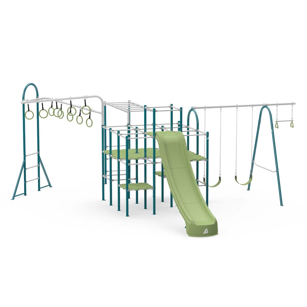 ActivPlay Base Camp Playground + Monkey Bars, Hanging Bridge