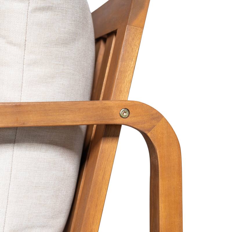 Christopher Knight Home - Outdoor Acacia Wood Lounge Chair with Cushions