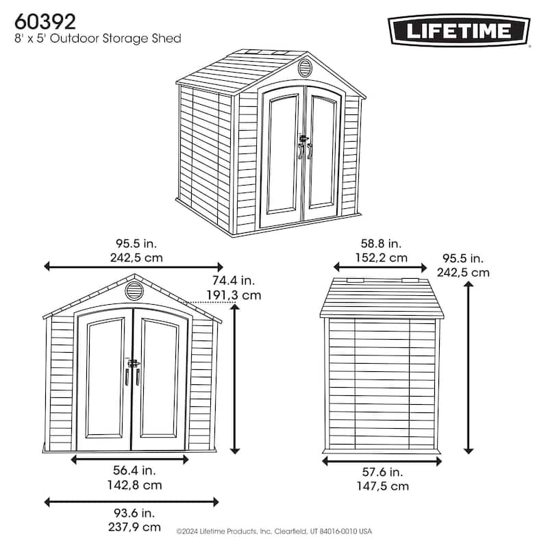 Lifetime, 8'x5' Outdoor Storage Shed