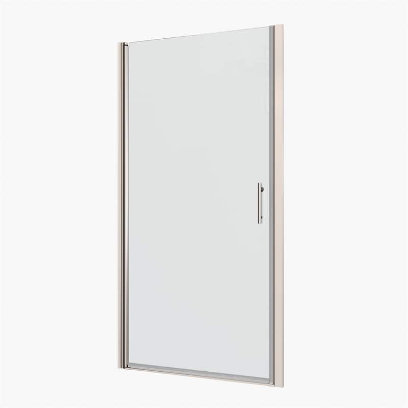 Adjustment Pivot Shower Door with 1/4" tempered glass,Open Outside - Chrome