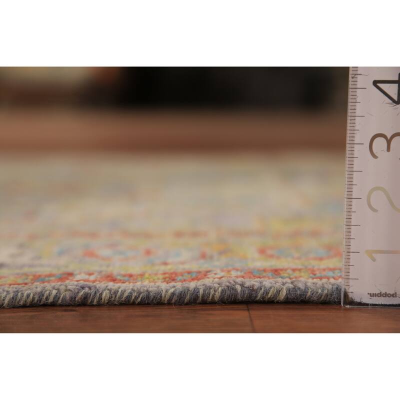 Vegetable Dye Heriz Serapi Oriental Rug Hand-Knotted Grey Wool Carpet - 3'0"x 4'9"