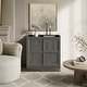 preview thumbnail 9 of 49, Multifunctional Minimalist Side Cabinet with 3D Design 33.7x32.9x15.4 - Dark Grey