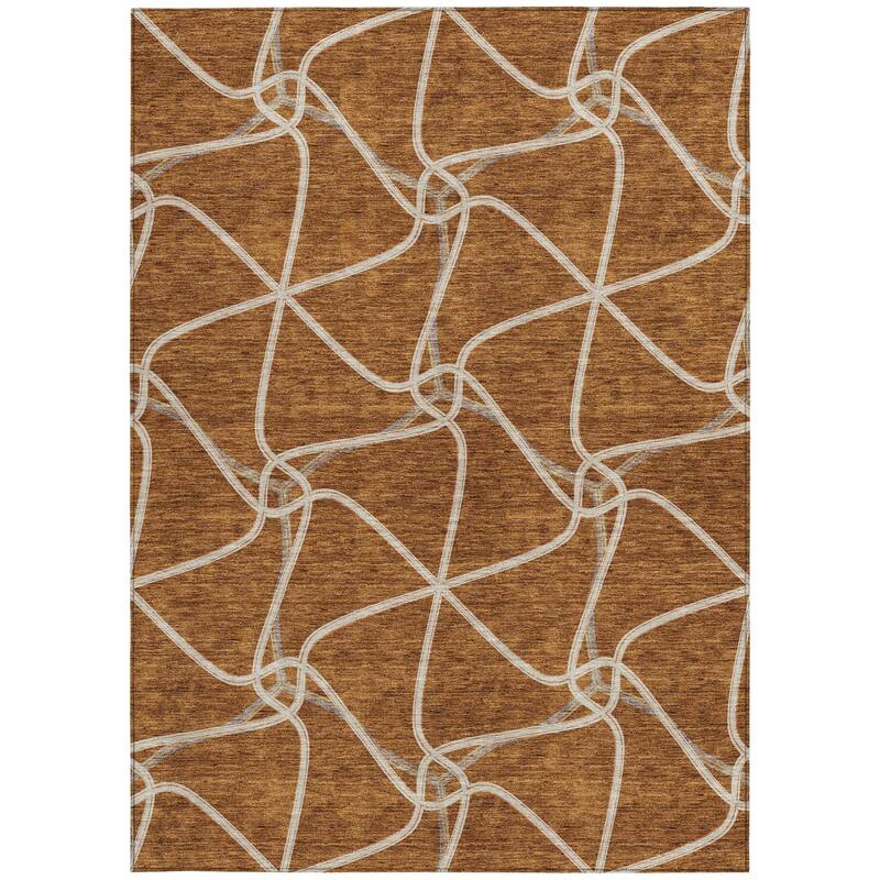 HomeRoots Geometric Contemporary Rectangle Outdoor Rug