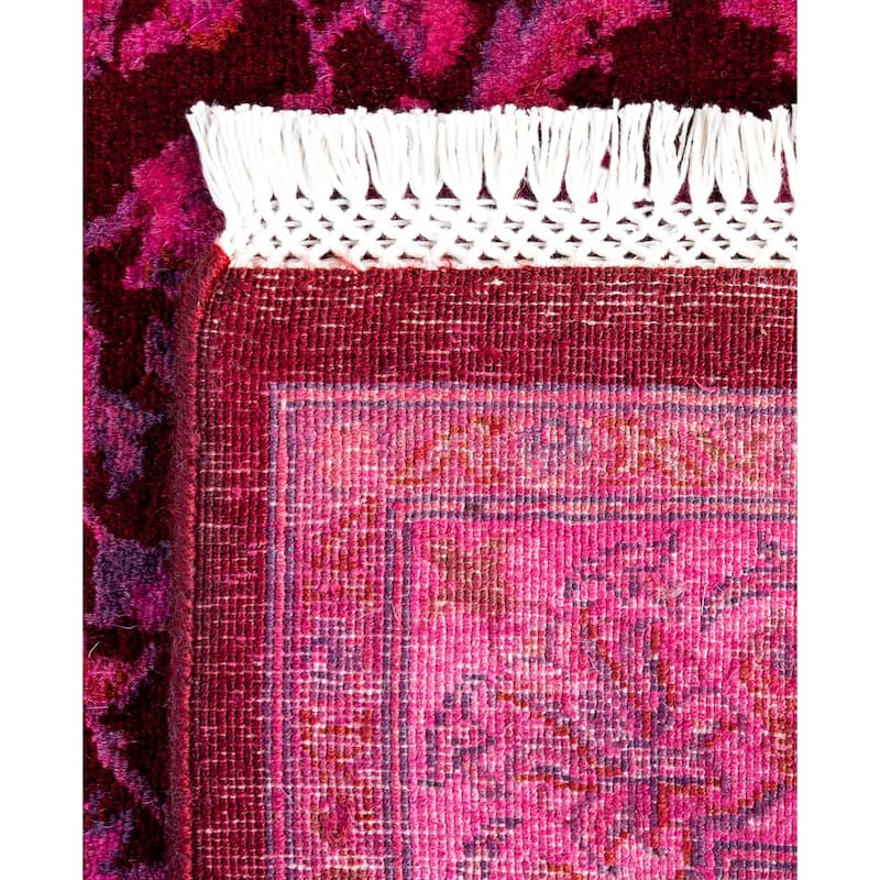 Overdyed One-of-a-Kind Hand-Knotted Area Rug - Pink - 2' 7" x 11' 3"