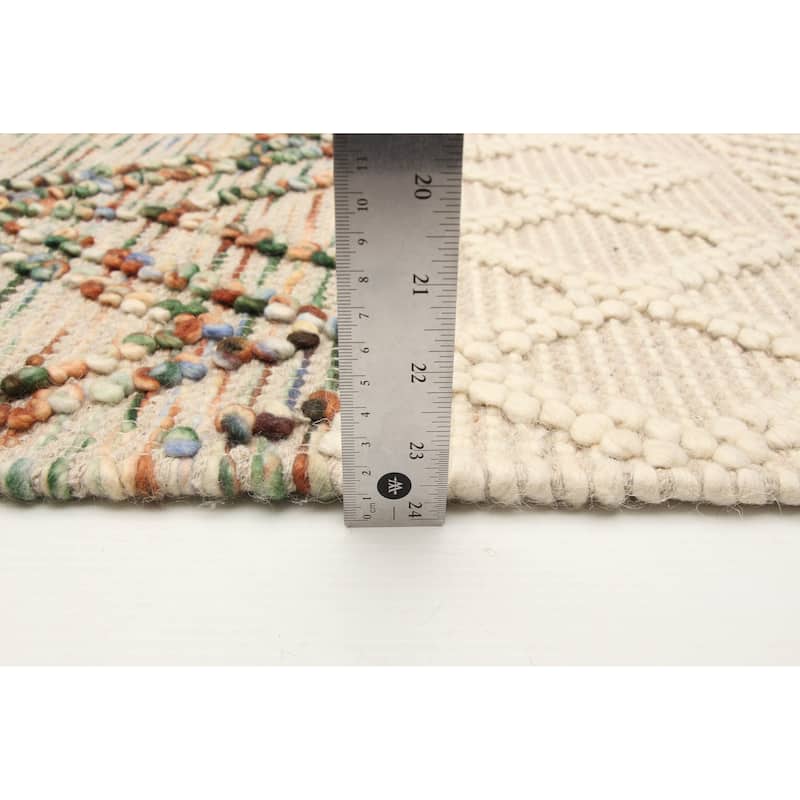 ECARPETGALLERY Braid weave Sienna Cream Wool Rug - 5'3 x 7'3