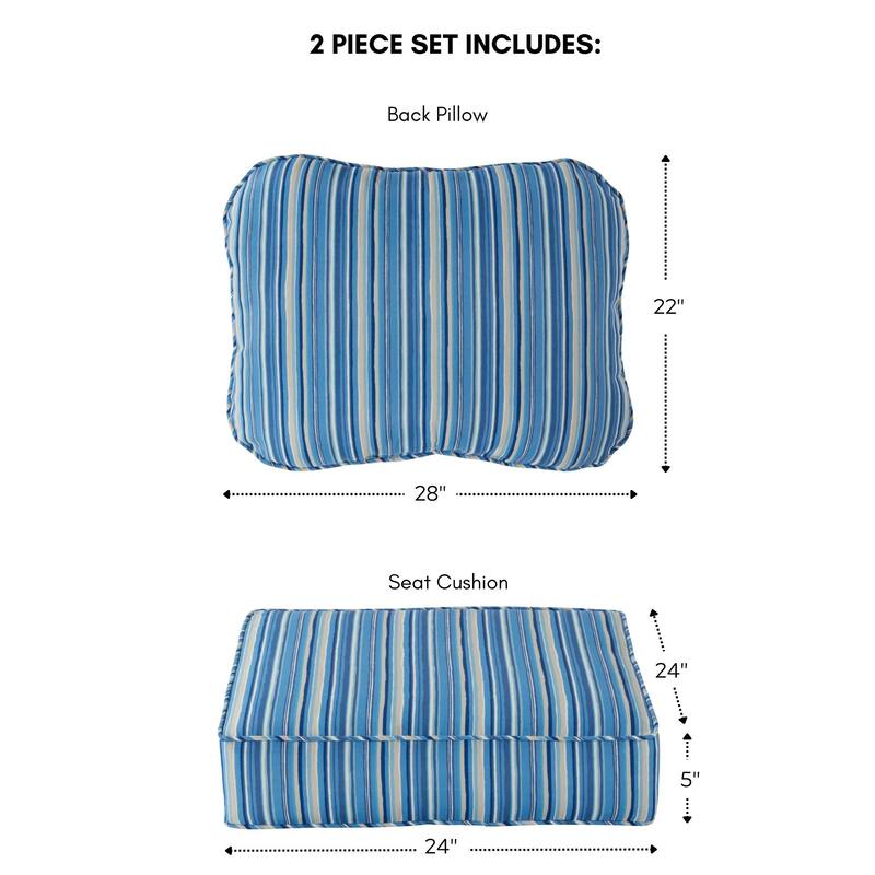 Outdoor 2-Piece Reversible Deep Seat Cushion Set (Cushions Only)