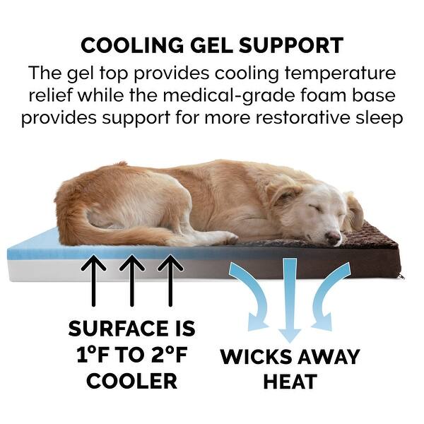 Shop Furhaven Pet Bed Ultra Plush Deluxe Cooling Gel Top Mattress Dog Bed Overstock 12271488