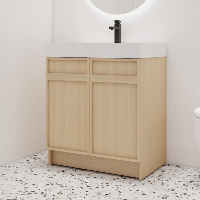 Malwee 30"/36"/48"/60" Bathroom Vanity with Sink, FreeStanding Vanity with Soft Close Doors and adjustable shelf