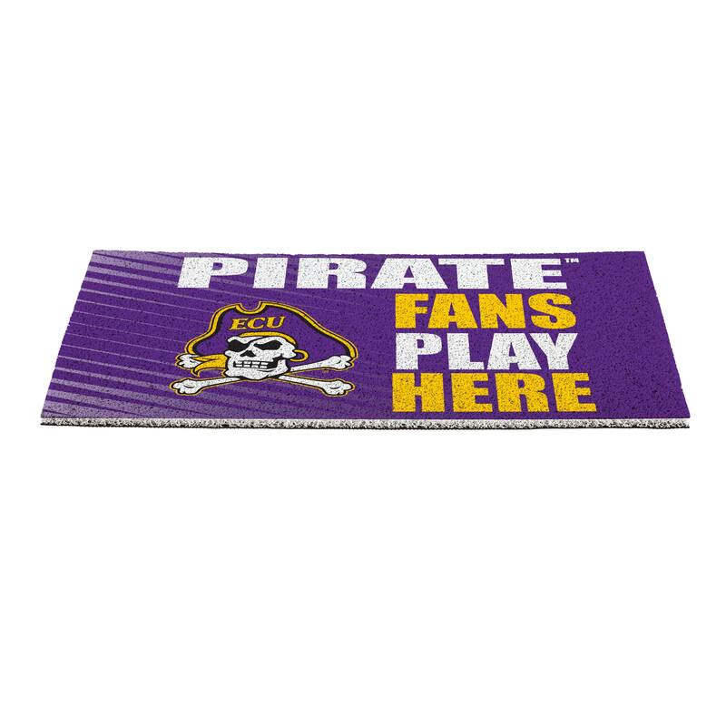 28 in. x 16 in. East Carolina University "Fans Play Here" PVC Door Mat