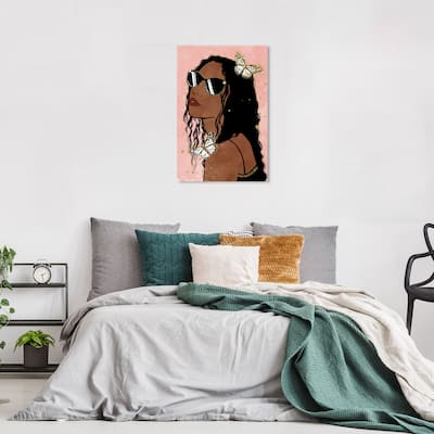 Wynwood Studio Canvas Fashion and Glam Butterfly Glam Brown and Light Brown Glam Wall Art Canvas Print