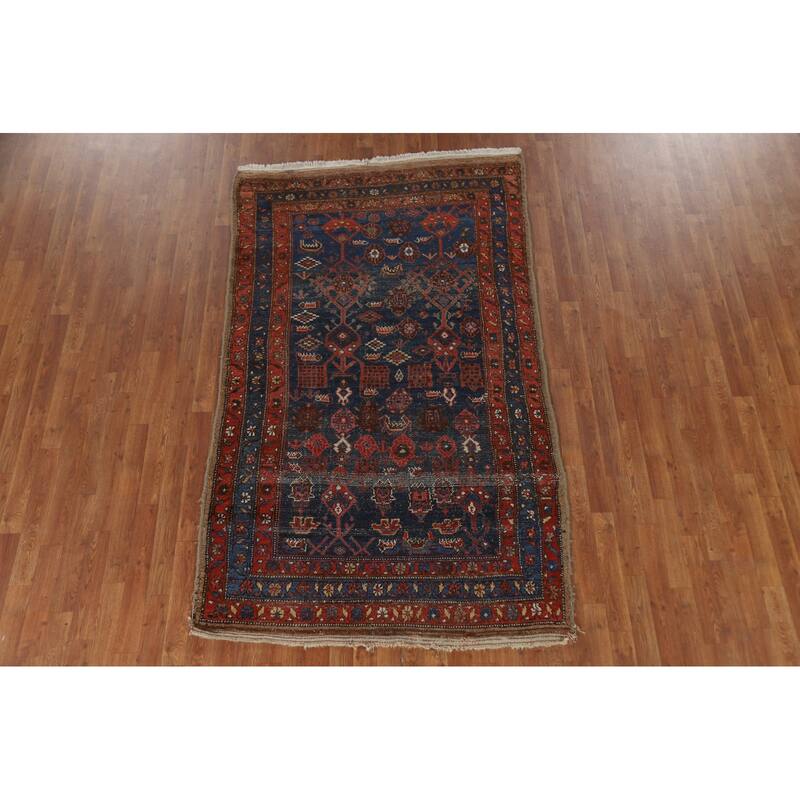 Antique Heriz Bakhshayesh Persian Area Rug Hand-Knotted Wool Carpet - 4'6"x 7'9"