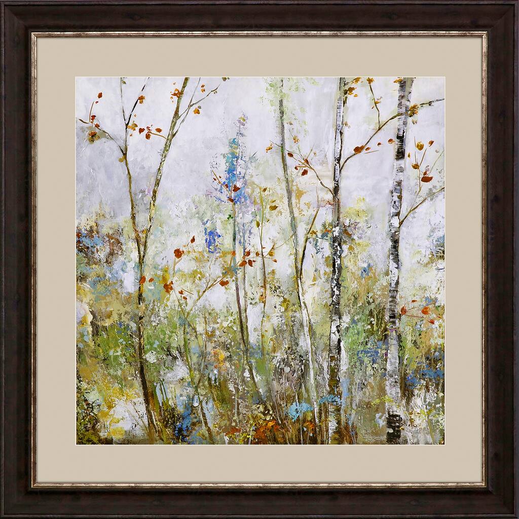Birch Forest I Framed Art Giclee Under Glass - Green