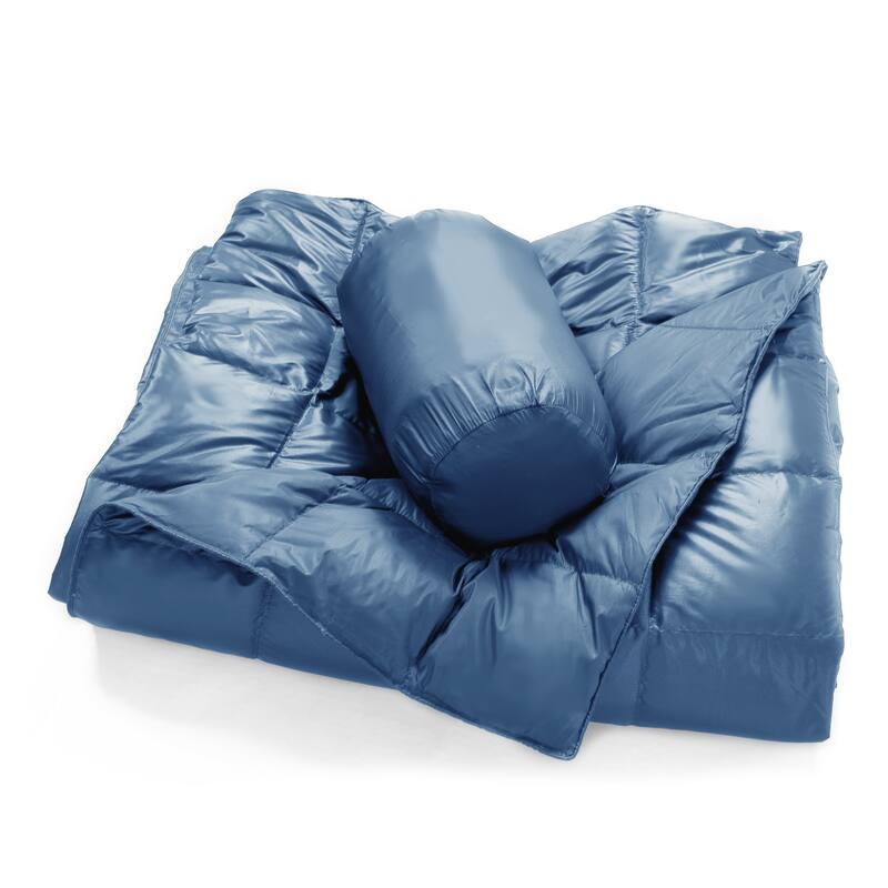 Packable Oversized Down Throw With Slumber Pouch