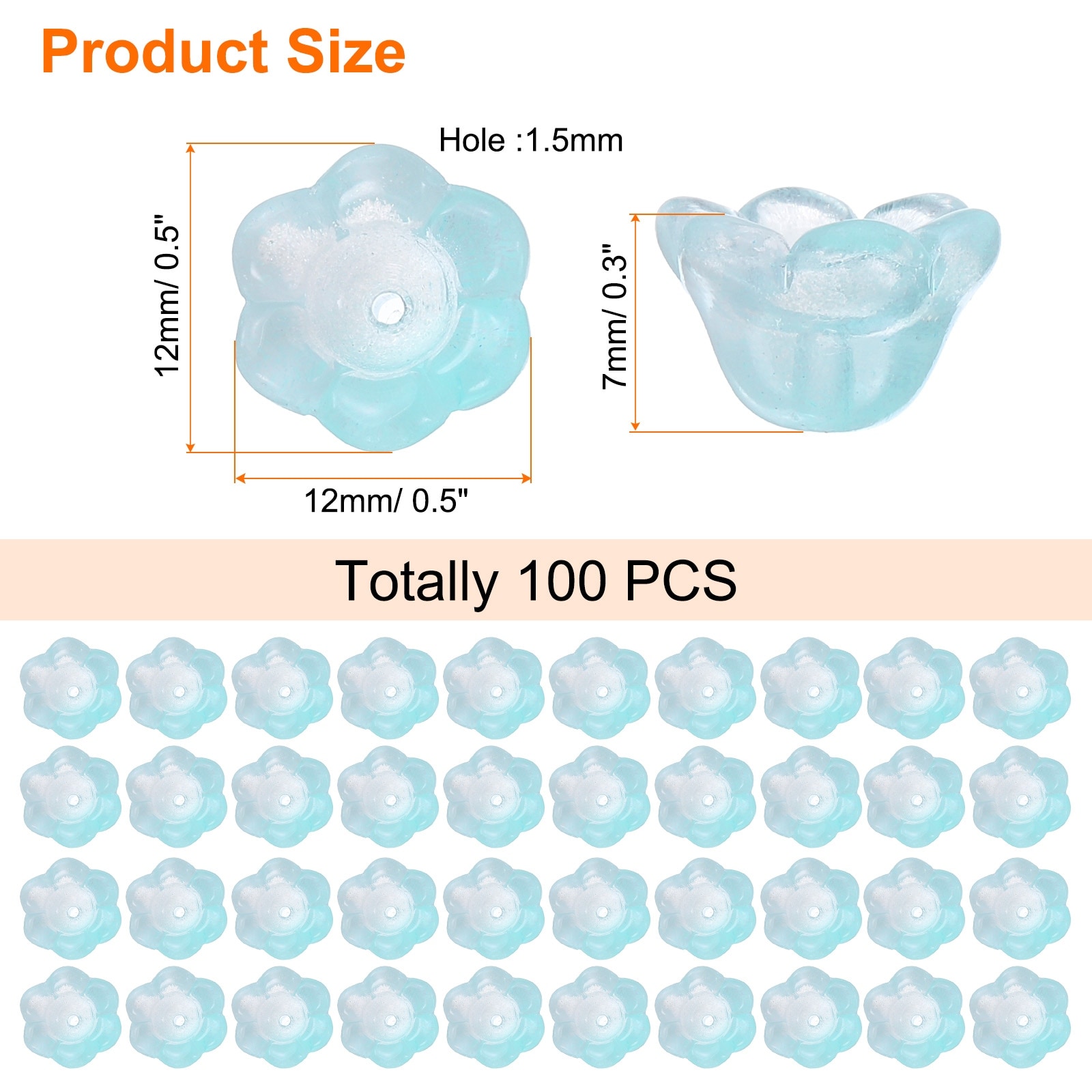 Glass Flower Beads for Jewelry Making Loose Bead Charm