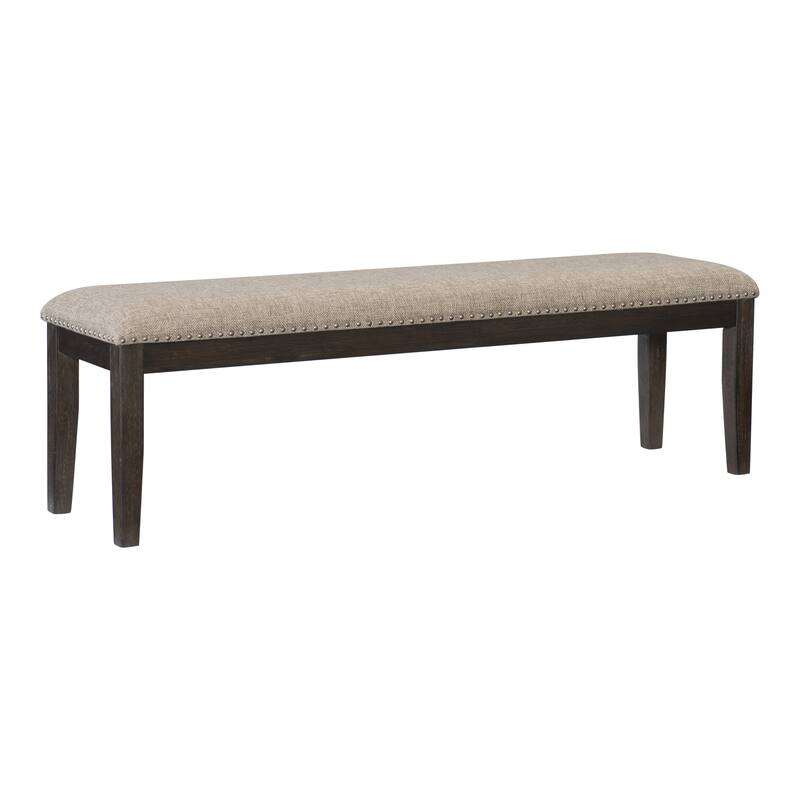 Wood Framed 1pc Bench Upholstered Naihead Trim