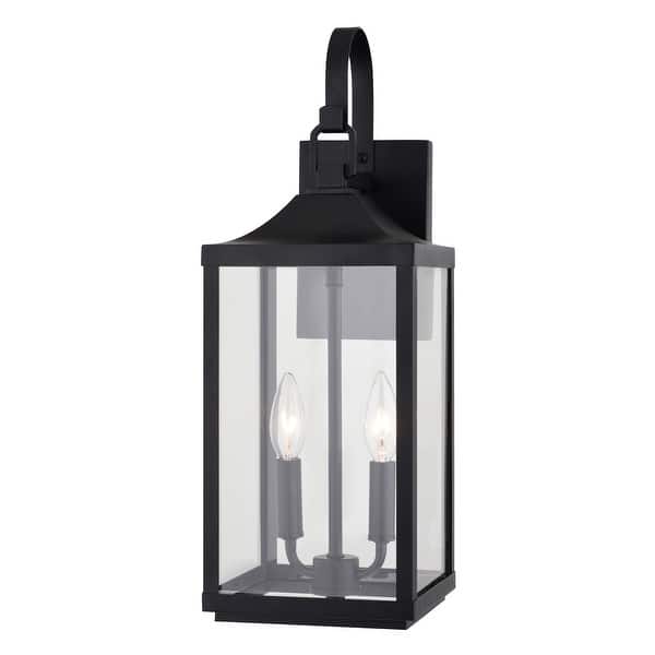 slide 2 of 6, Vaxcel Lighting T0764 Old Town 2 Light 20" Tall Outdoor Wall Sconce Textured Black