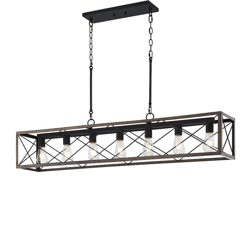 7-Light 48In Linear Modern Farmhouse Kitchen Chandelier - 48''