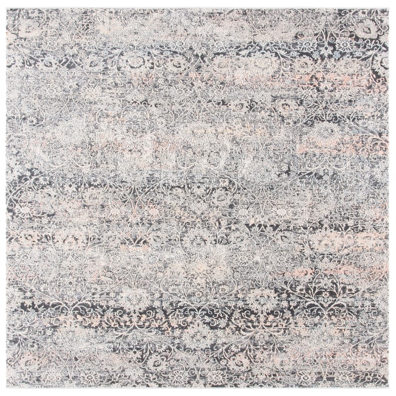 SAFAVIEH Alhambra Rotka Vintage Oriental Rug - 6'7" x - 6'7" Square - Cream/Grey