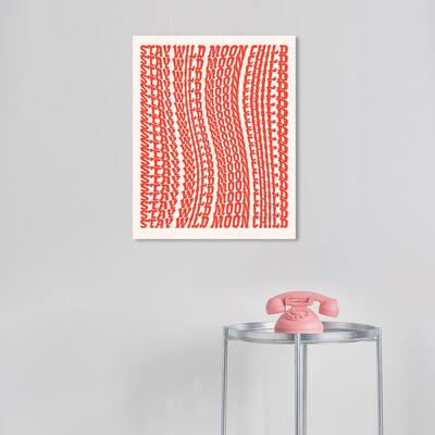 Wynwood Studio Canvas Typography and Quotes Stay Wild Moon Child Repeat Red Modern & Contemporary Wall Art Canvas Print