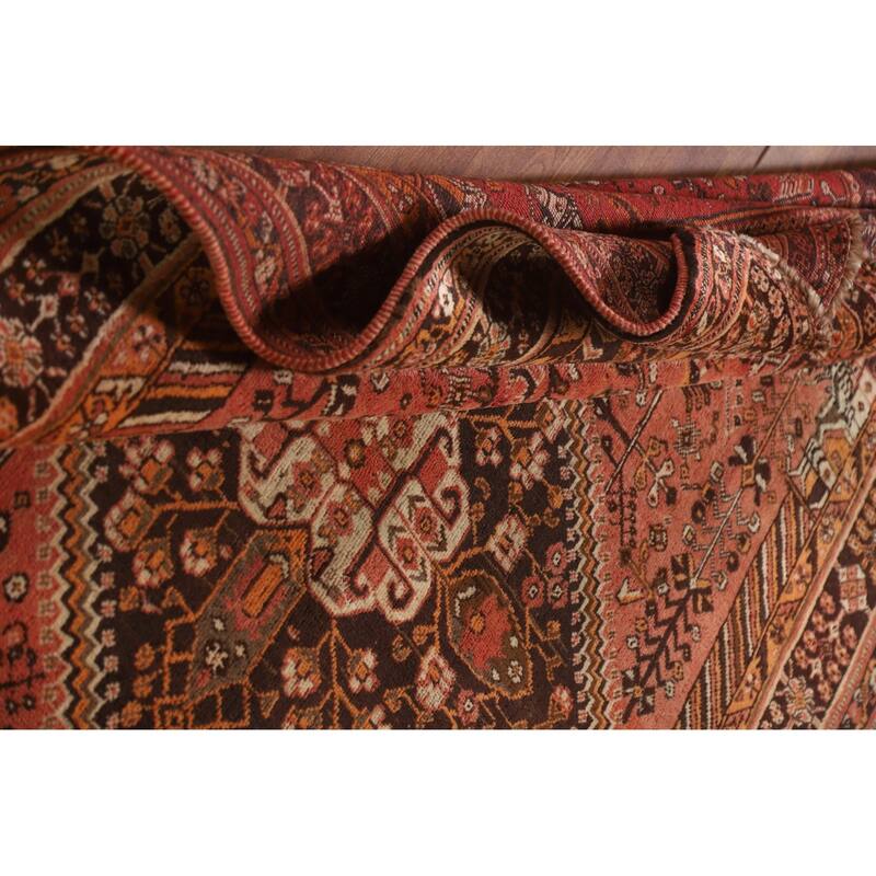 Handmade Vegetable Dye Shiraz Persian Vintage Area Rug - 5'1"x 7'10"
