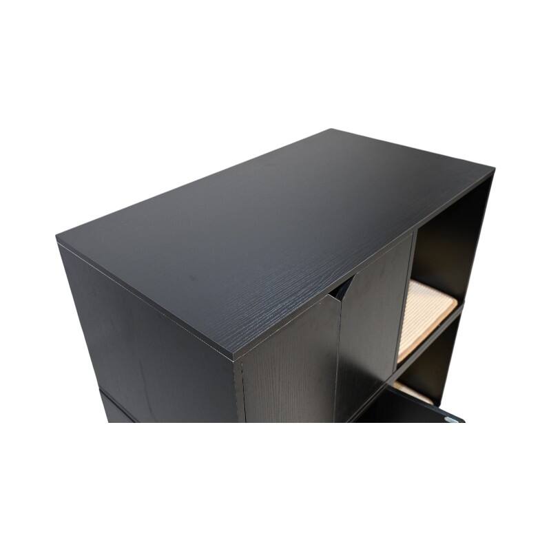 35.83" Cat Litter Box Enclosure Hidden Furniture (Scratch Pad Included), Cat House with Corrugated Cardboard Scratching Pad