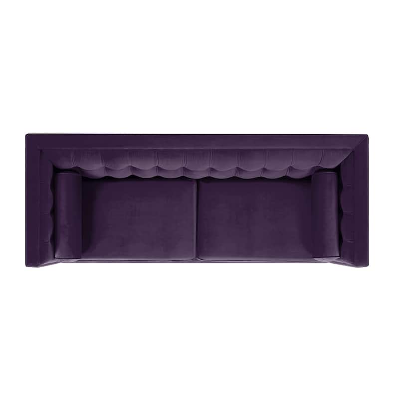 Jack 84" Mid-Century Modern Tuxedo Sofa with Bolster Pillows