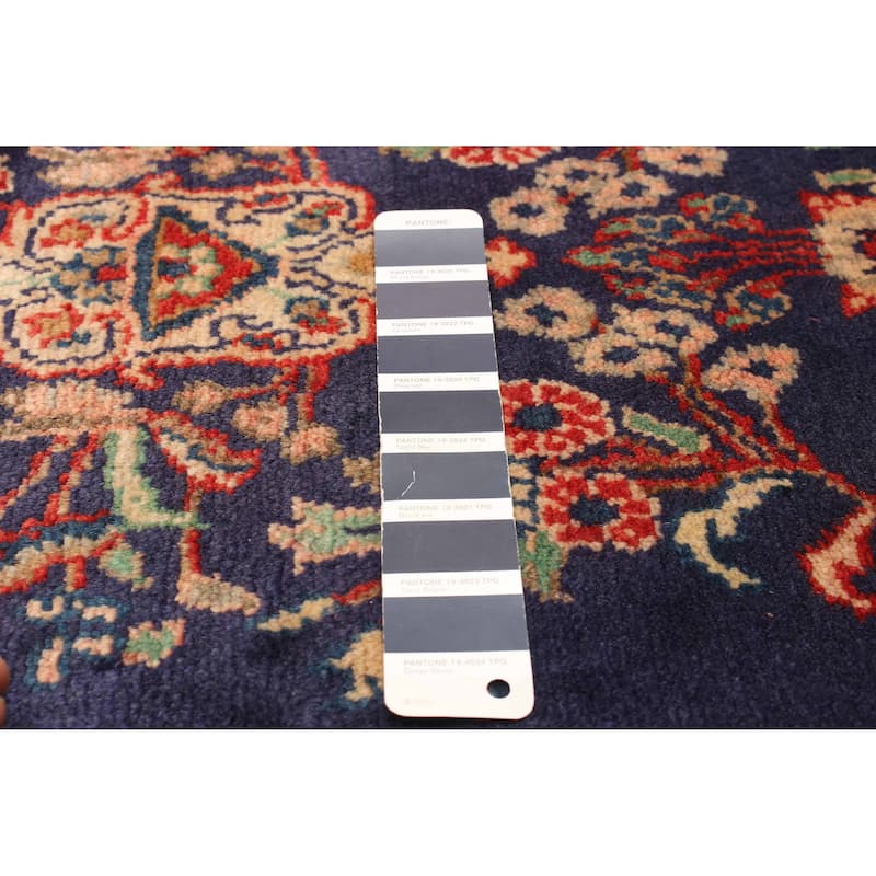 ECARPETGALLERY Hand-knotted Anadol Dark Navy Wool Rug - 2' 7" x 9' 5"