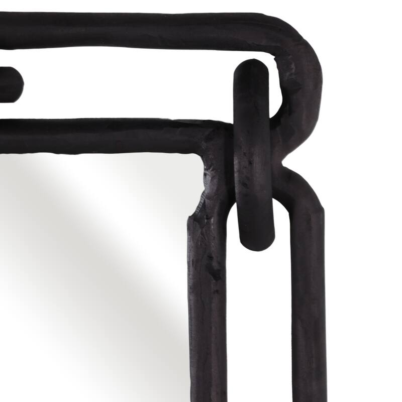 Rectangular Wall Mirror with Chain Link Design Frame - 48", Black - 48.0"