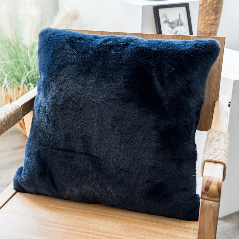 Faux Rabbit Collection Solid Square Pillow - (20" x 20")