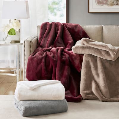 Croscill Sable Solid Faux Fur Throw