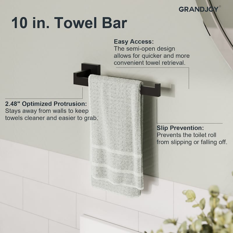 GRANDJOY 2-Handle Bathroom Faucet with 4-Piece Towel Bar Set Combo Kit