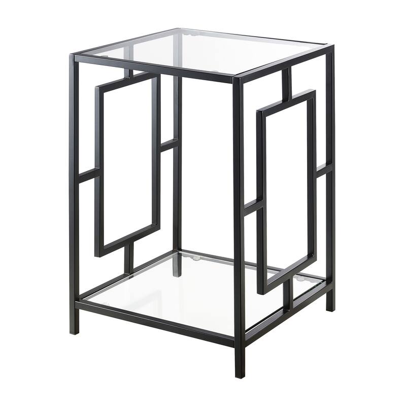 Convenience Concepts Town Square Chrome End Table with Shelf