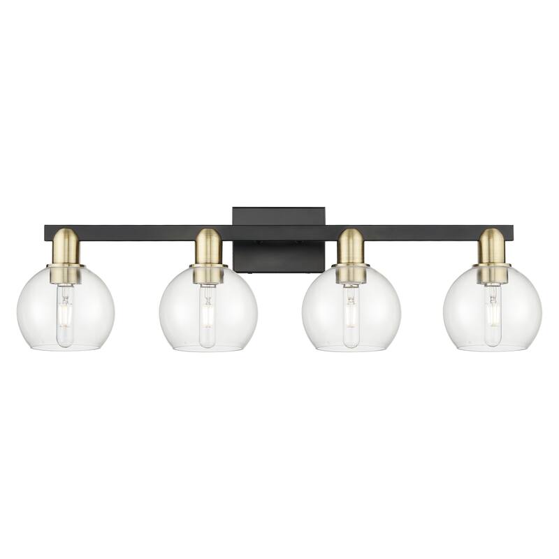 Innovations Lighting Endless Possibilities Arcadia - Athens - 4 Light 33" Bath Vanity Light - Clear/Black Antique Brass