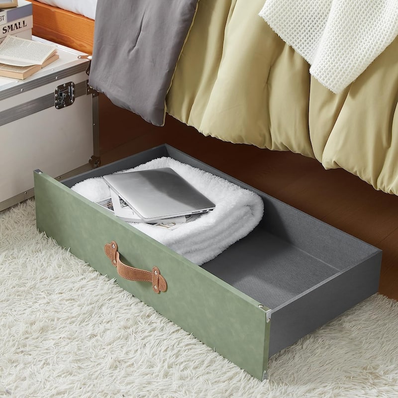 Texture® Brand - Rolling Under Bed Storage Drawer by DormCo - Moss