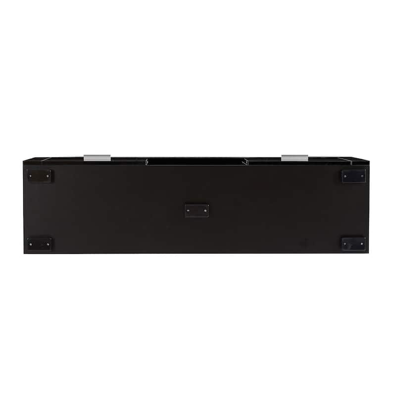Black 51.2" TV Stand with LED Lights and 2 Large Storage Drawer for TVs Up to 55"
