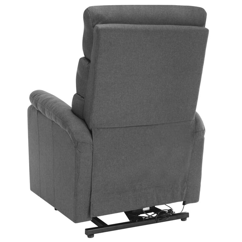 vidaXL Power Lift Massage Recliner Light Gray Fabric - 28.7" x 35.6" x 40.4"
