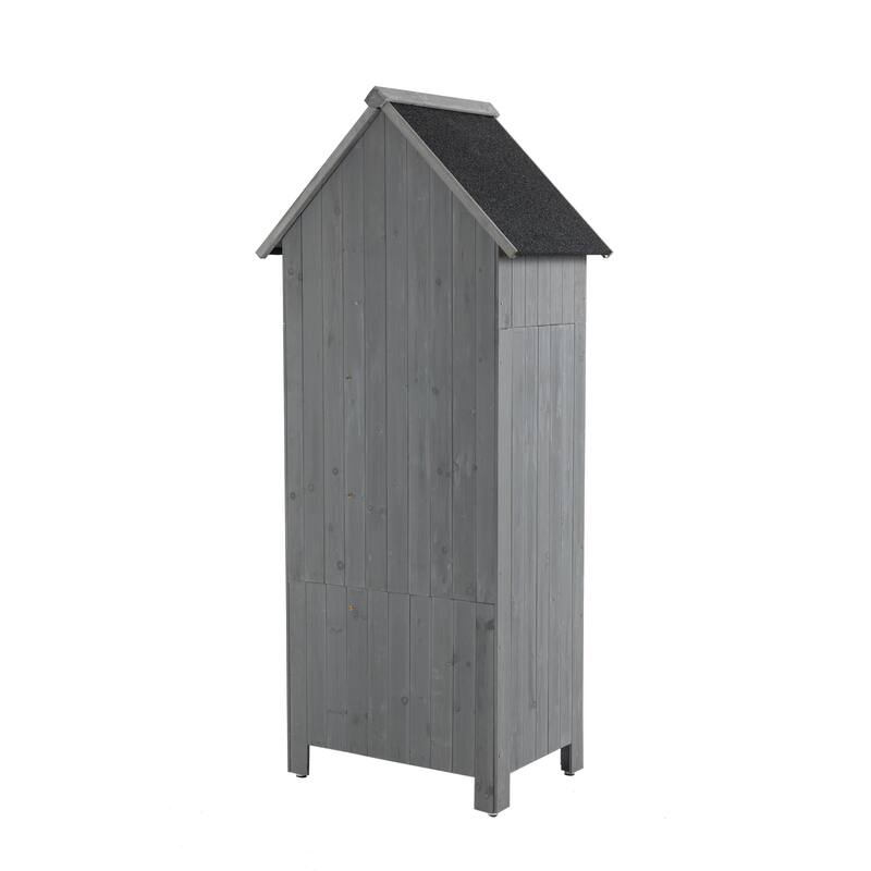 30.3"L X 21.3"W X 70.5"H Outdoor Storage Cabinet Tool Shed Wooden Garden Shed