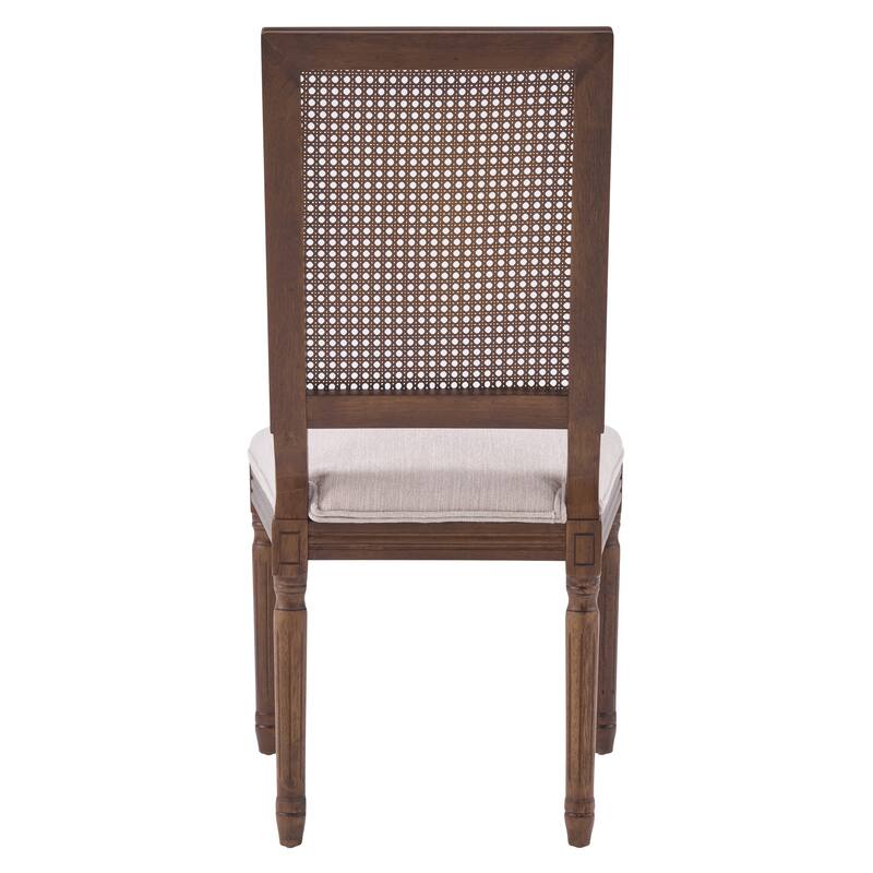 Christopher Knight Home - French Country Dining Chairs Set with Elegant Cane Backrest & Upholstered Seats with Fluted Legs