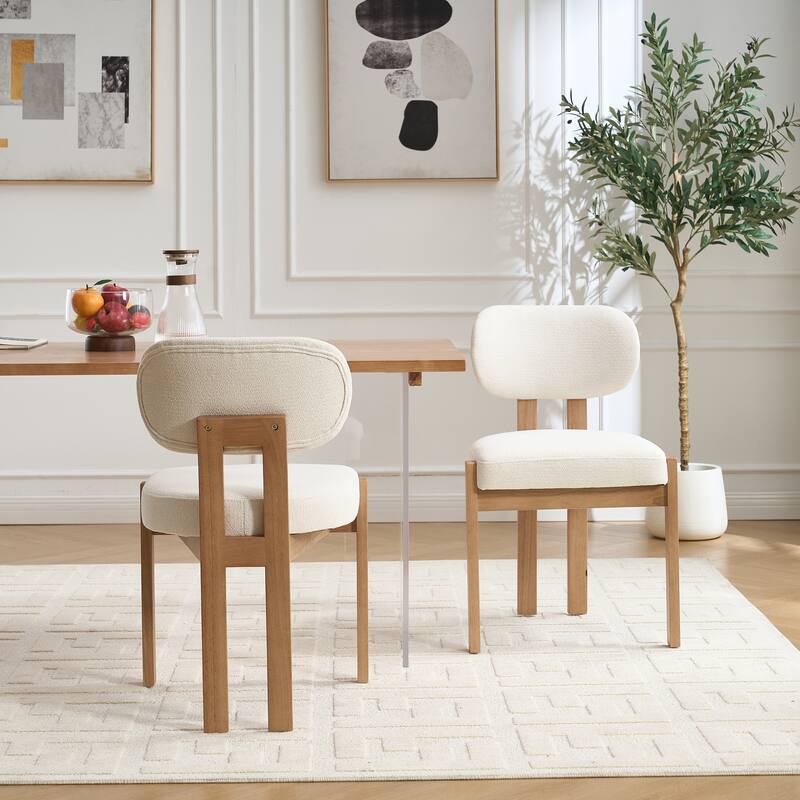 Wooden Dining Chairs Set of 2, Modern Fabric Upholstered Dining Room Chair Kitchen Chairs, Dinner Chair for Kitchen Dining Room