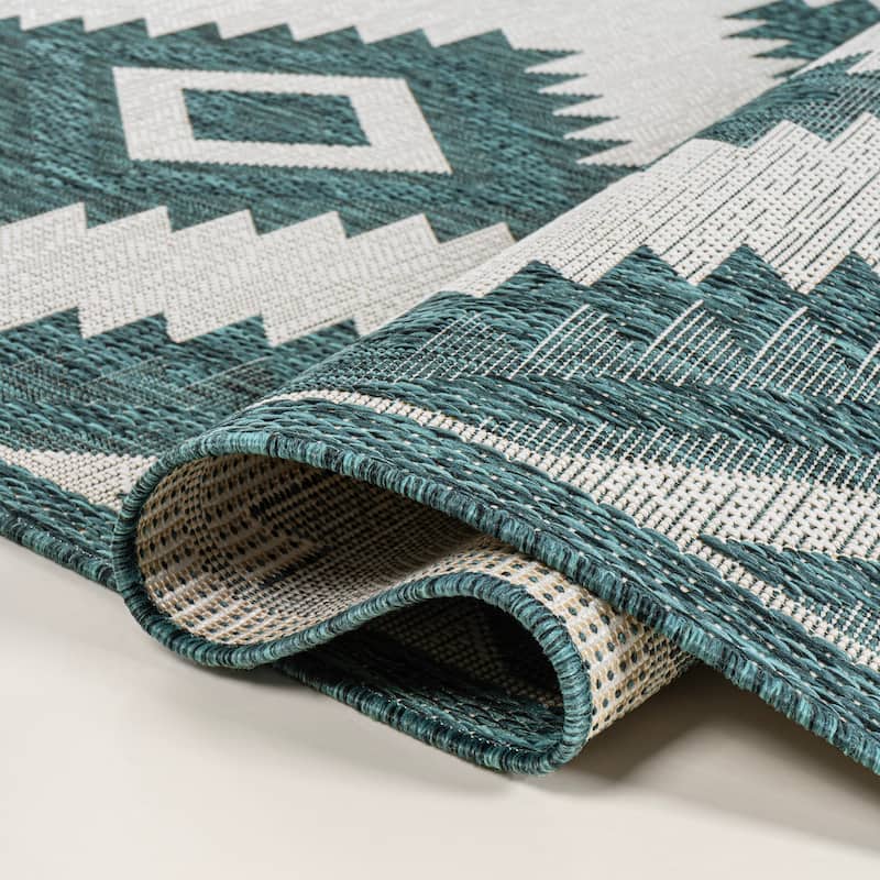 JONATHAN Y Aimee Geometric Moroccan Diamond Black/Cream Indoor/Outdoor Area Rug