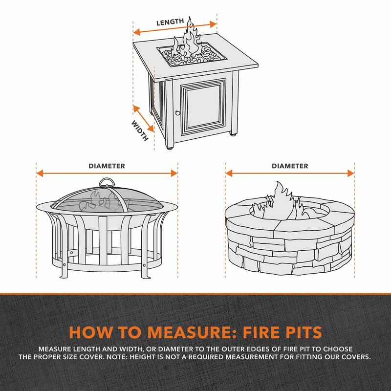 Modern Leisure® Garrison Square Fire Pit Table Cover, Waterproof, 42" Square x 22"H, Sandstone
