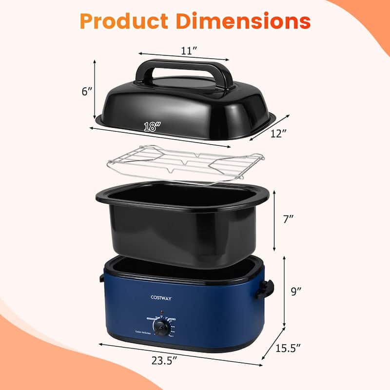 Costway 22 QT Electric Roaster Oven with Visible & Self-Basting Lid, - See Details