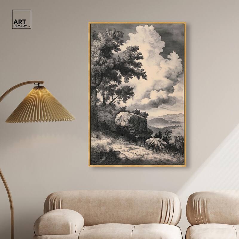 Chiaroscuro Cliffs Canvas by Art Remedy
