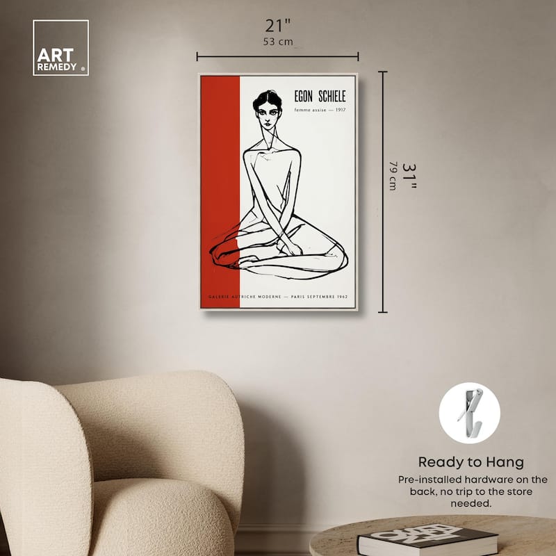 Schiele's Red and White Canvas by Art Remedy