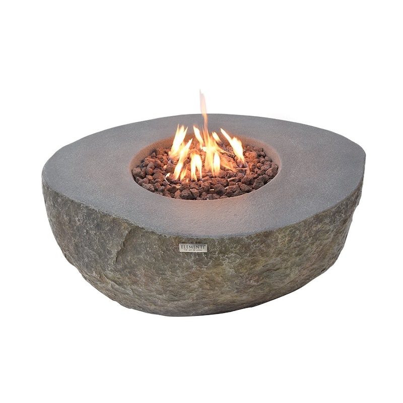 Elementi Boulder Outdoor Fire Pit Table 43" Round Patio Heater - Propane